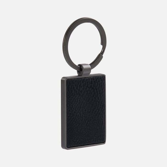 Брелок Gun Metal Leather Rectangle, графитовый для нанесения логотипа