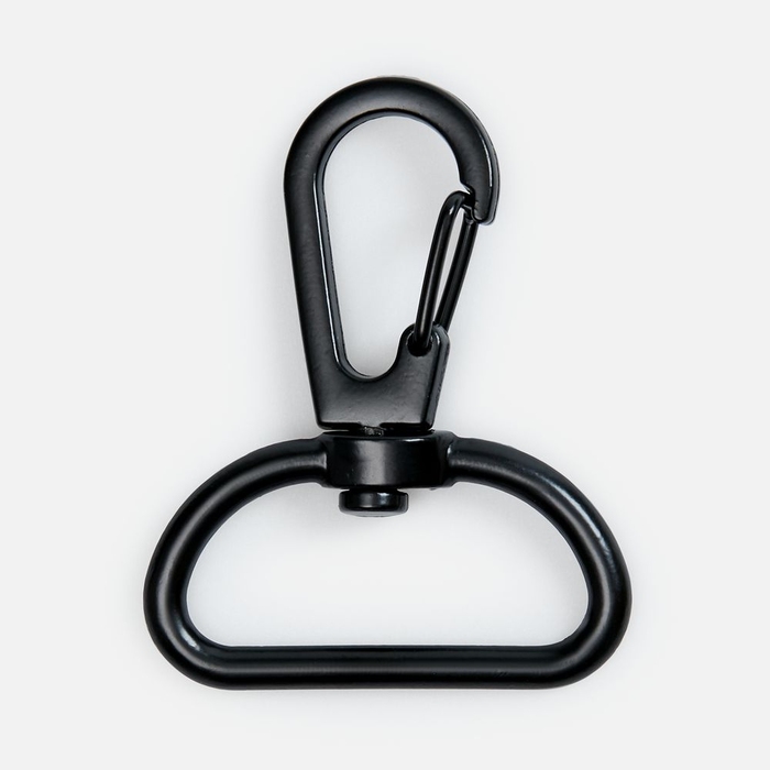Застежка-карабин Snap Hook, L, черная для нанесения логотипа