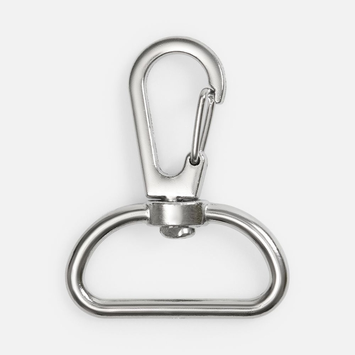 Застежка-карабин Snap Hook, L, серебристая (хром) для нанесения логотипа