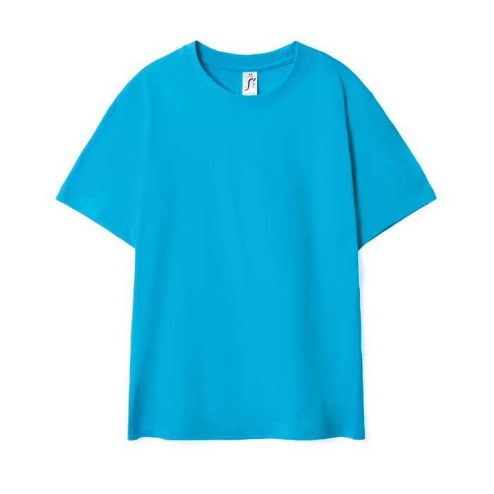 Футболка детская Regent Kids 150 бирюзовая, на рост 96-104 см (4 года) для нанесения логотипа
