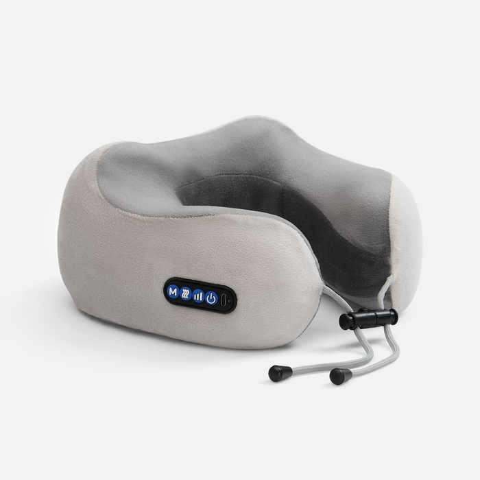 Дорожная подушка-массажер inRelax, ver.2, серая для нанесения логотипа