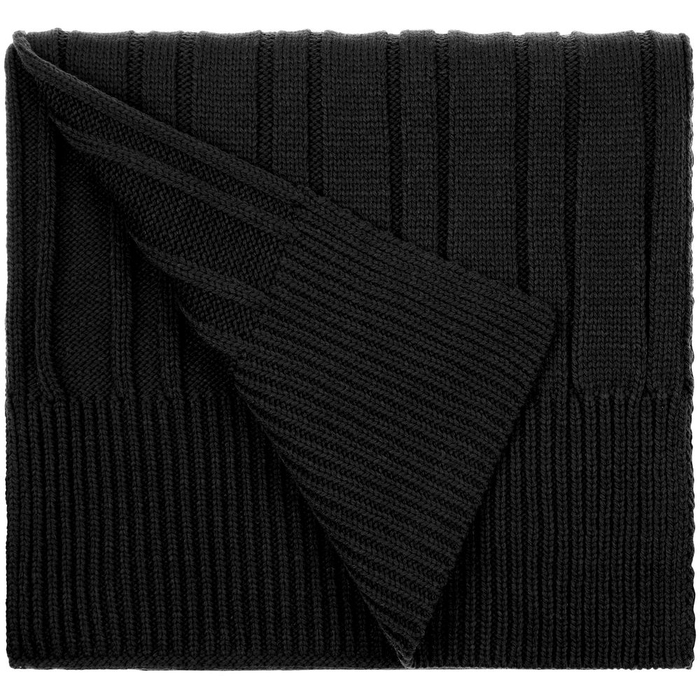 Шарф Knit Beat, черный для нанесения логотипа