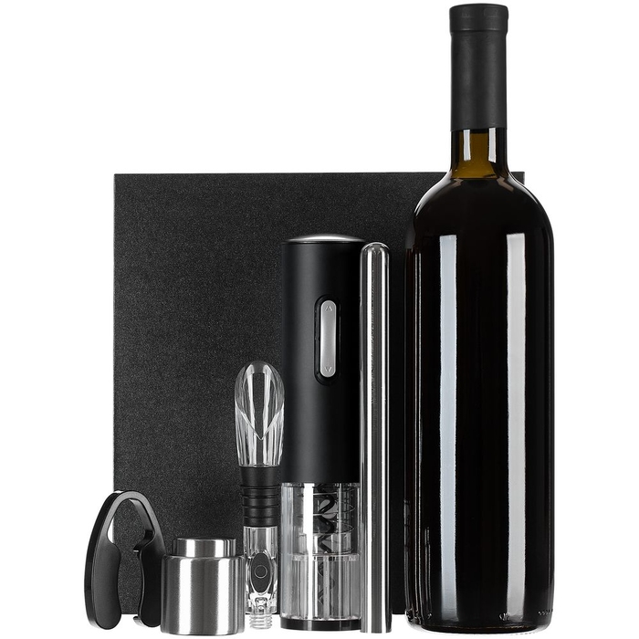 Винный набор Wine Diesel, черный для нанесения логотипа