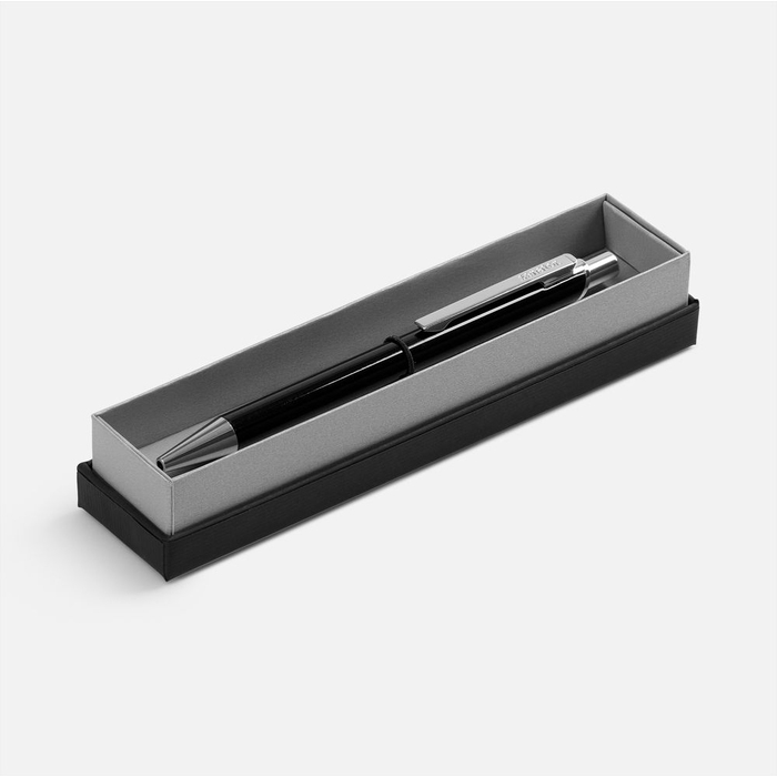 Ручка шариковая Arvent Glossy в футляре, черная для нанесения логотипа