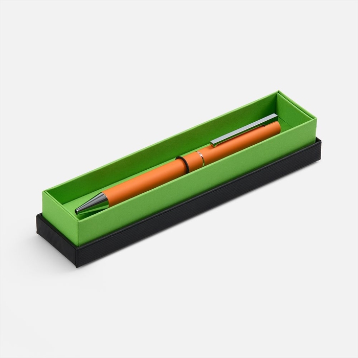 Ручка шариковая Blade Soft Touch в футляре, оранжевая для нанесения логотипа