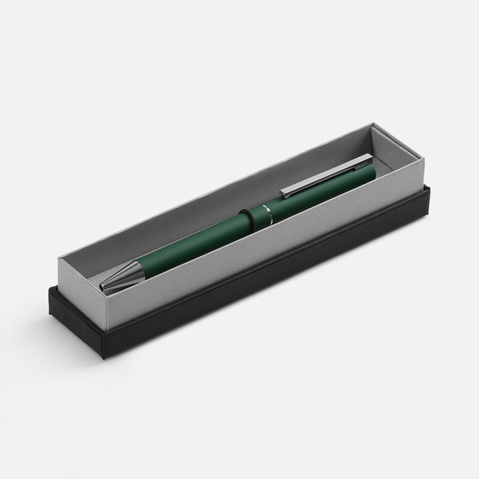 Ручка шариковая Blade Soft Touch в футляре, зеленая для нанесения логотипа