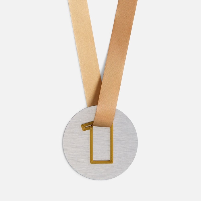 Медаль Fundo, серебристая с 3D-подвеской Symbol, цифра 1 для нанесения логотипа