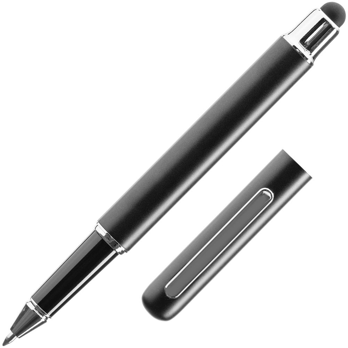 Роллер Scribo со стилусом, матовый серый для нанесения логотипа