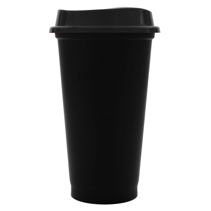 Стакан с крышкой Color Cap Black, черный для нанесения логотипа