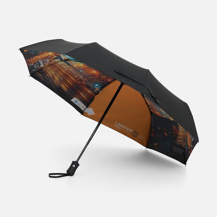 Зонт складной Monsoon с полной запечаткой купола изнутри на заказ для нанесения логотипа
