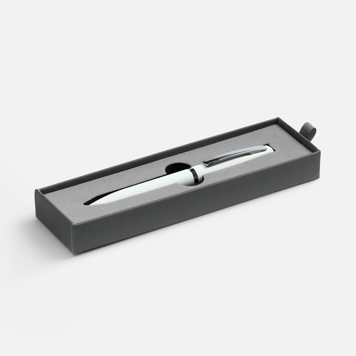 Ручка шариковая Bolt Soft Touch в футляре, белая для нанесения логотипа