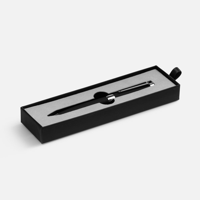 Ручка шариковая Broad Ring Soft Touch в футляре, черная для нанесения логотипа