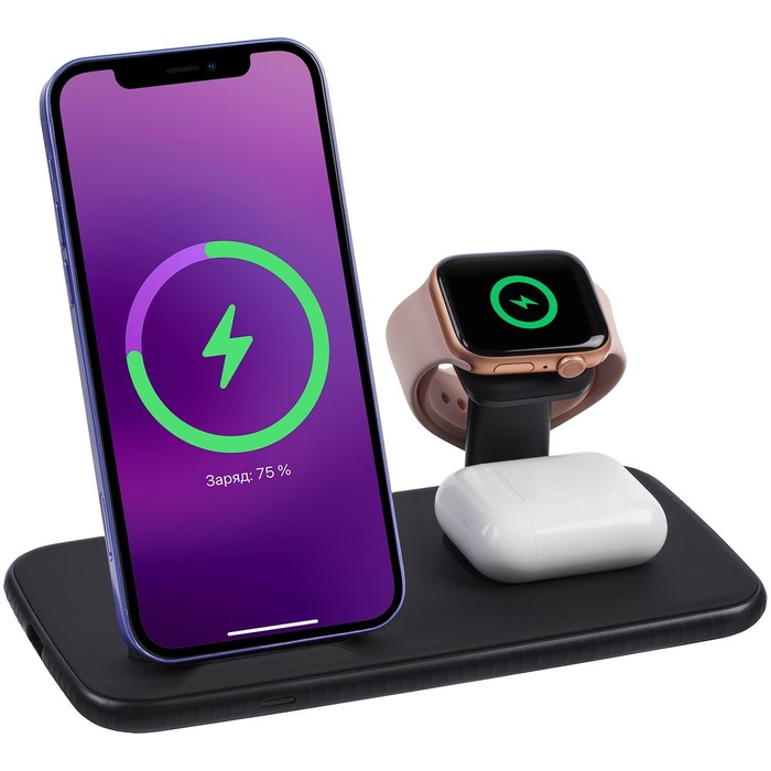 Зарядная станция Smart Nest, черная для нанесения логотипа
