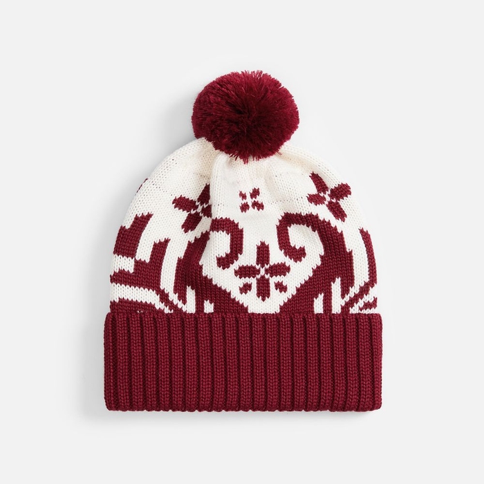 Шапка Wintertude, красная с белым для нанесения логотипа