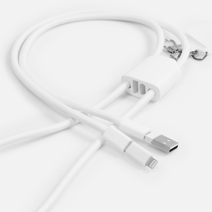 Кабель-ланьярд energyFlex Pro, белый для нанесения логотипа