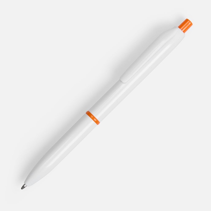 Ручка шариковая Bright Pop, белая с оранжевым для нанесения логотипа