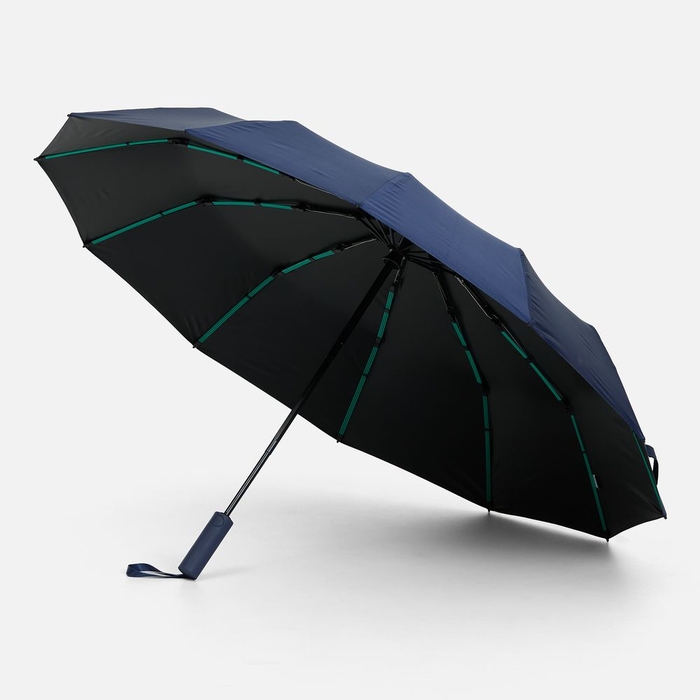 Зонт складной с УФ-защитой Ribstar, темно-синий для нанесения логотипа