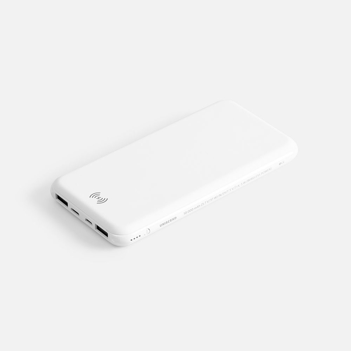Аккумулятор с беспроводной зарядкой All Day Wireless, 10000 мАч, белый для нанесения логотипа