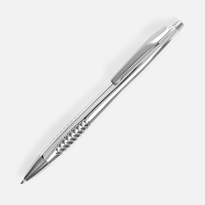 Ручка шариковая Barracuda, серебристая для нанесения логотипа