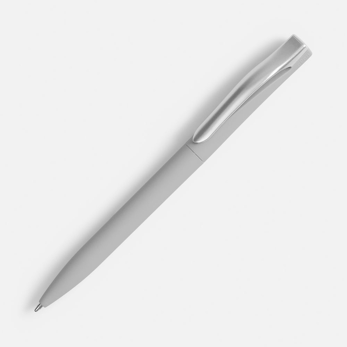 Ручка шариковая Pin Soft Touch, серая для нанесения логотипа