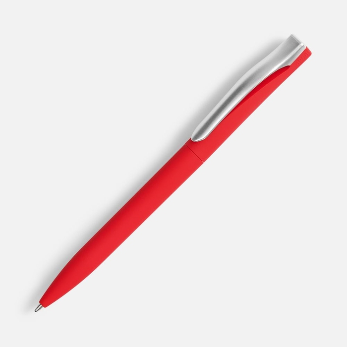 Ручка шариковая Pin Soft Touch, красная для нанесения логотипа