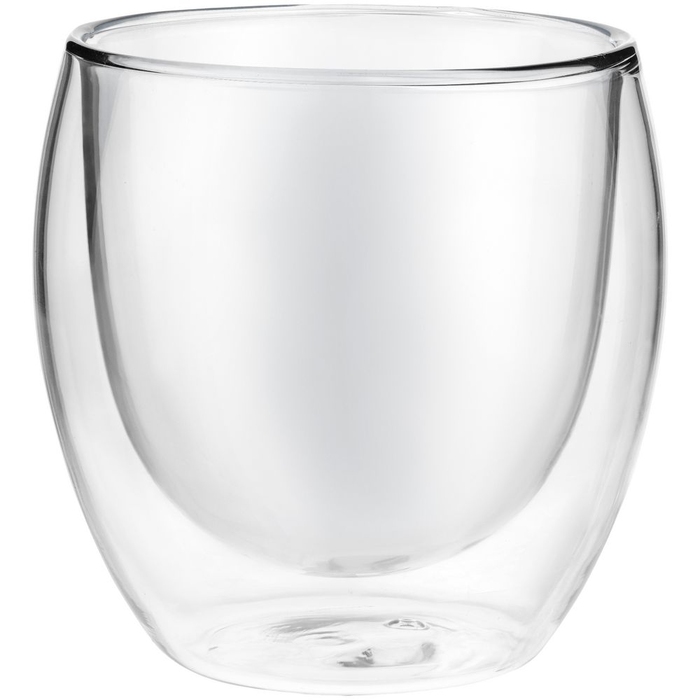 Стакан с двойными стенками Glass Bubble, бесцветный для нанесения логотипа