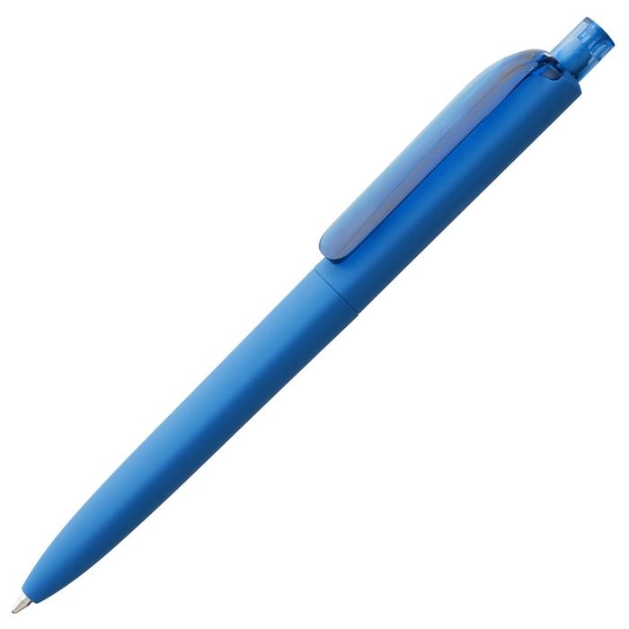 Ручка шариковая Prodir DS8 PRR-T Soft Touch, голубая для нанесения логотипа