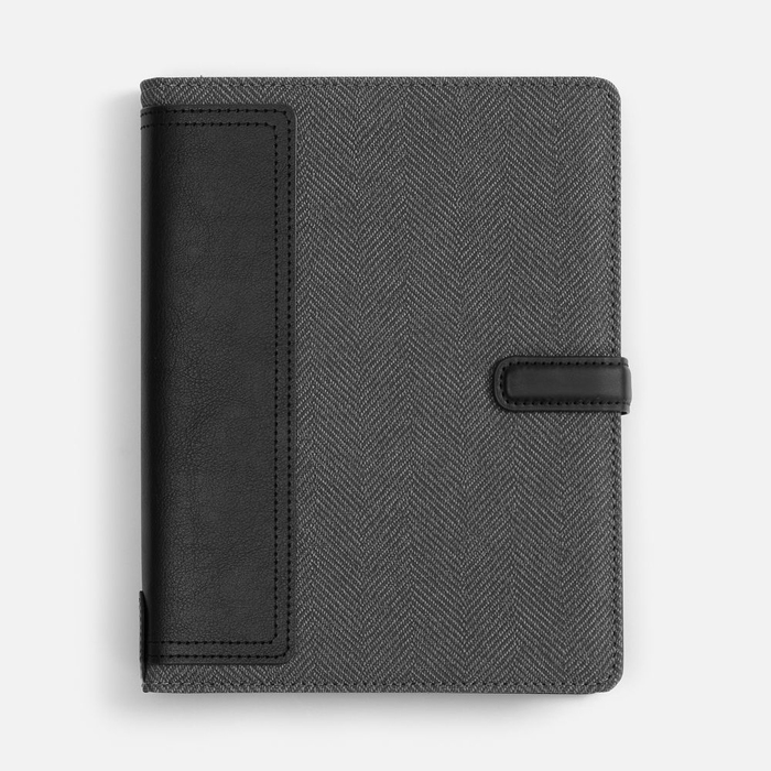Ежедневник-органайзер Twill, недатированный, черный для нанесения логотипа