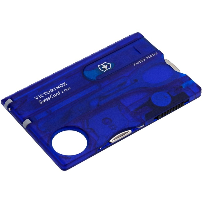 Набор инструментов SwissCard Lite, синий для нанесения логотипа