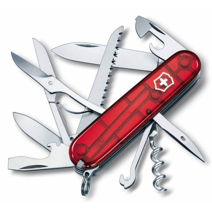 Офицерский нож Huntsman 91, прозрачный красный для нанесения логотипа