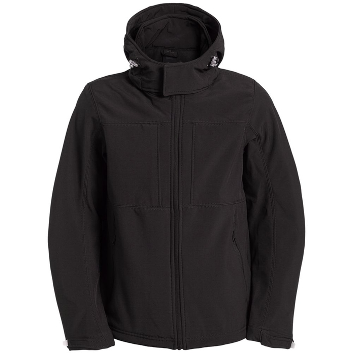 Куртка мужская Hooded Softshell черная, размер S для нанесения логотипа