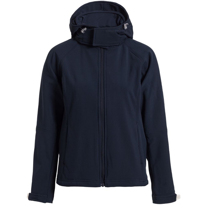 Куртка женская Hooded Softshell темно-синяя, размер L для нанесения логотипа