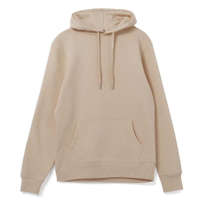 Толстовка с капюшоном унисекс Hoodie, бежевая, размер XS для нанесения логотипа