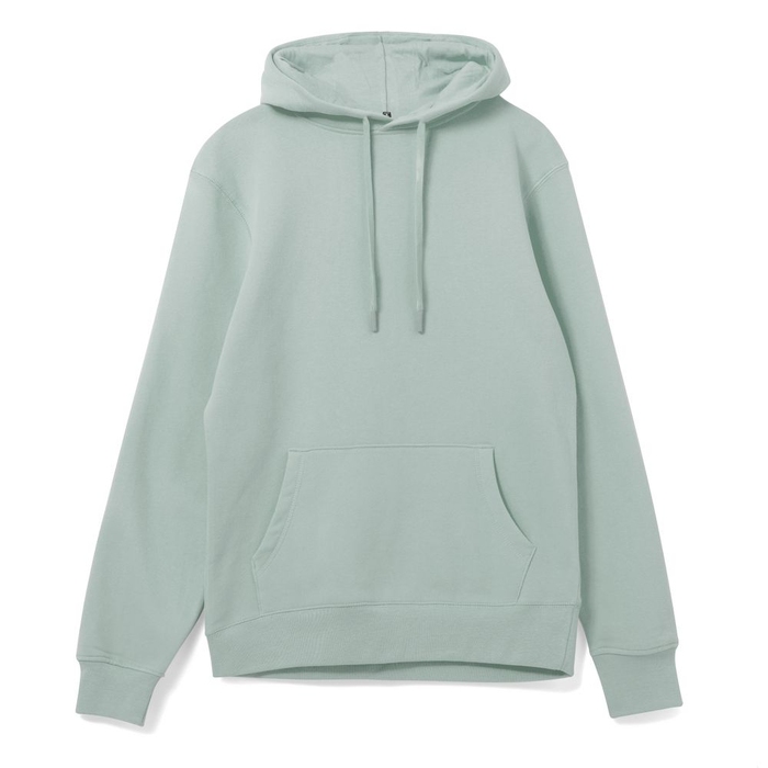 Толстовка с капюшоном унисекс Hoodie, серо-зеленая, размер S для нанесения логотипа