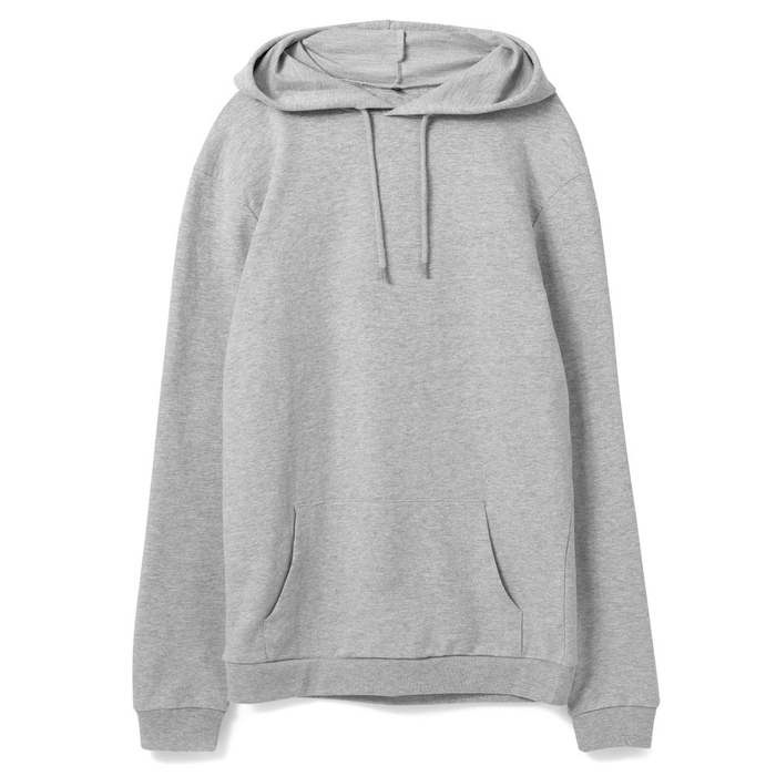 Толстовка с капюшоном унисекс Hoodie, серый меланж, размер S для нанесения логотипа