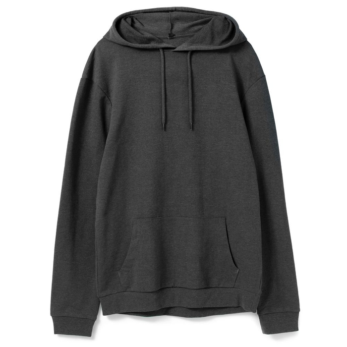 Толстовка с капюшоном унисекс Hoodie, серый меланж (антрацит), размер S для нанесения логотипа