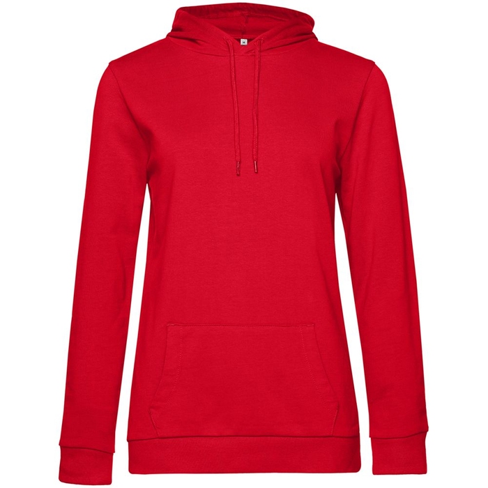 Толстовка с капюшоном женская Hoodie, красная, размер S для нанесения логотипа