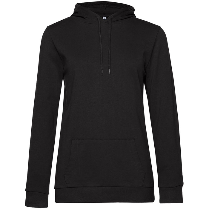 Толстовка с капюшоном женская Hoodie, черная, размер L для нанесения логотипа