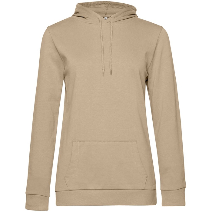 Толстовка с капюшоном женская Hoodie, бежевая, размер L для нанесения логотипа