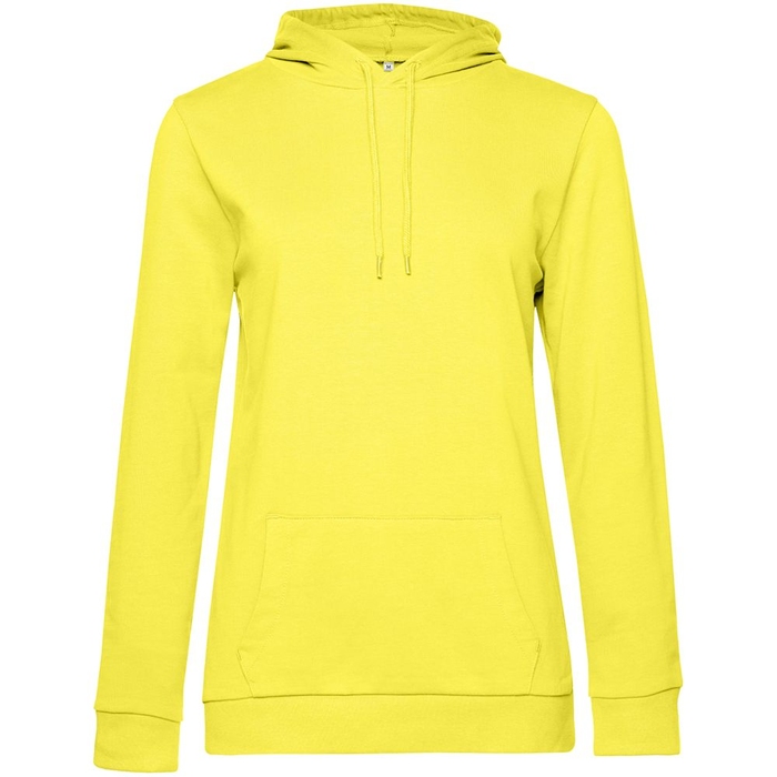 Толстовка с капюшоном женская Hoodie, желтая, размер L для нанесения логотипа