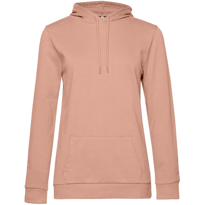 Толстовка с капюшоном женская Hoodie, бежевая (nude), размер L для нанесения логотипа