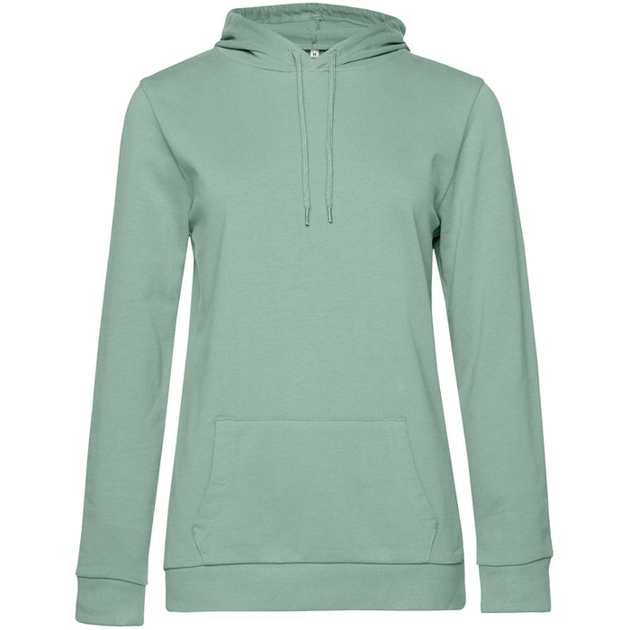 Толстовка с капюшоном женская Hoodie, серо-зеленая, размер S для нанесения логотипа