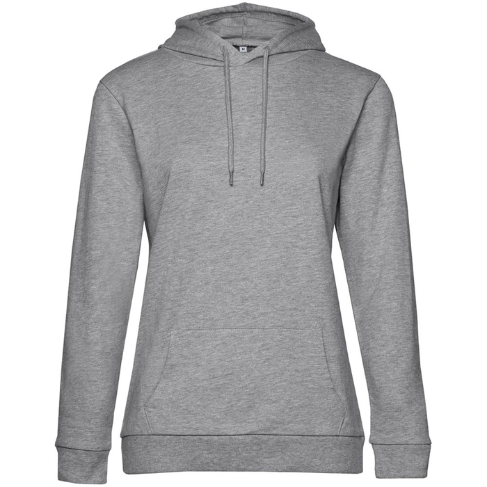 Толстовка с капюшоном женская Hoodie, серый меланж, размер L для нанесения логотипа