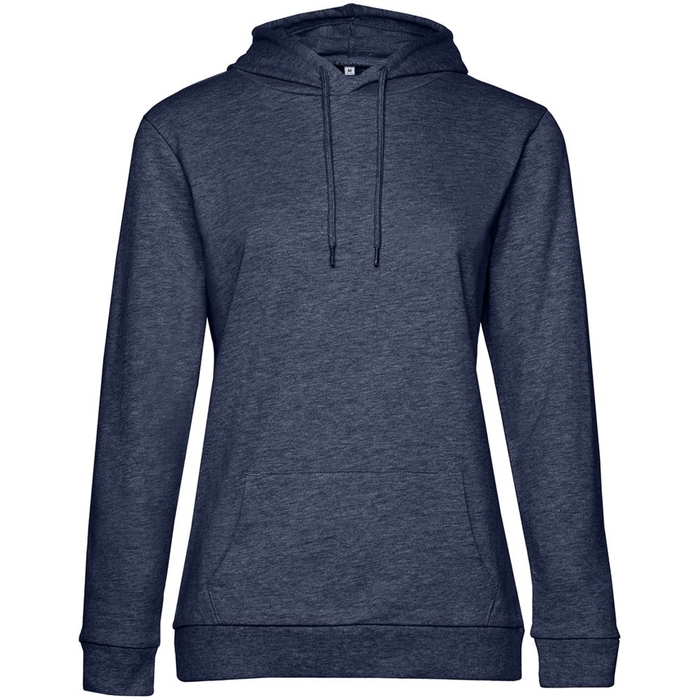 Толстовка с капюшоном женская Hoodie, синий меланж, размер L для нанесения логотипа
