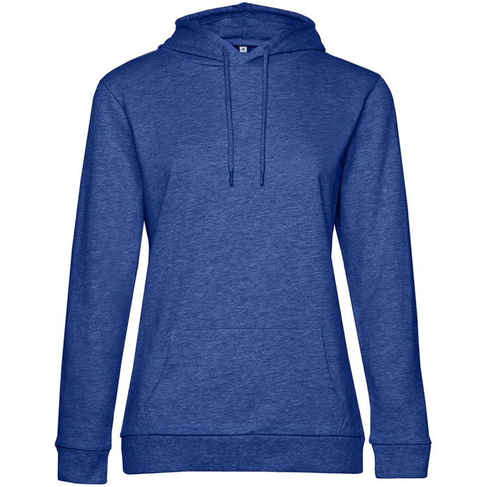 Толстовка с капюшоном женская Hoodie, ярко-синий меланж, размер L для нанесения логотипа