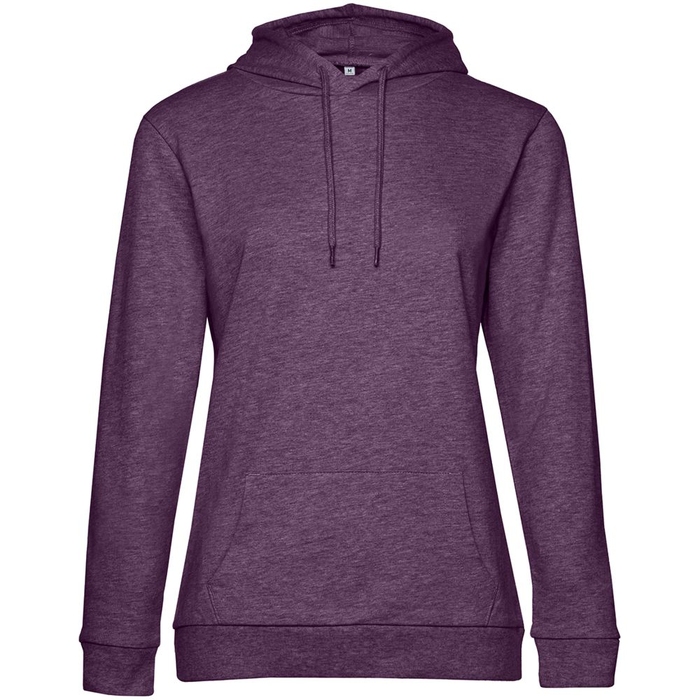 Толстовка с капюшоном женская Hoodie, фиолетовый меланж, размер L для нанесения логотипа
