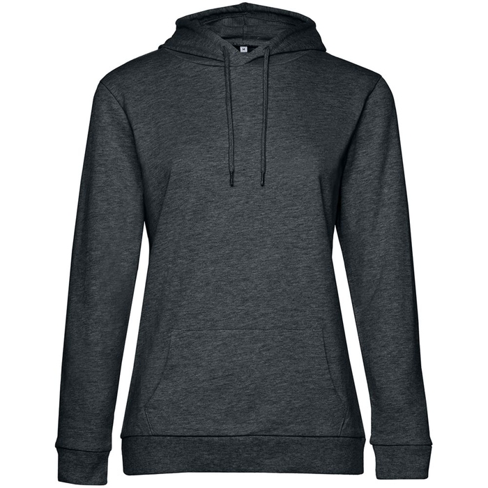 Толстовка с капюшоном женская Hoodie, серый меланж (антрацит), размер L для нанесения логотипа