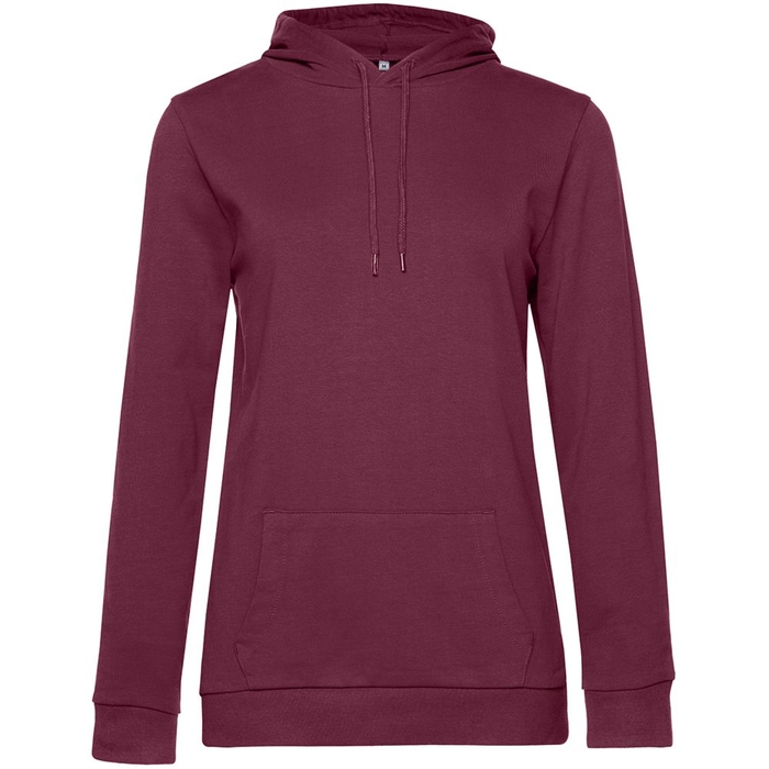 Толстовка с капюшоном женская Hoodie, бордовая, размер L для нанесения логотипа