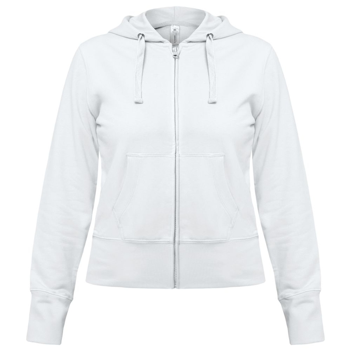 Толстовка женская Hooded Full Zip белая, размер XS для нанесения логотипа