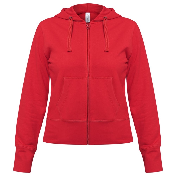 Толстовка женская Hooded Full Zip красная, размер XXL для нанесения логотипа